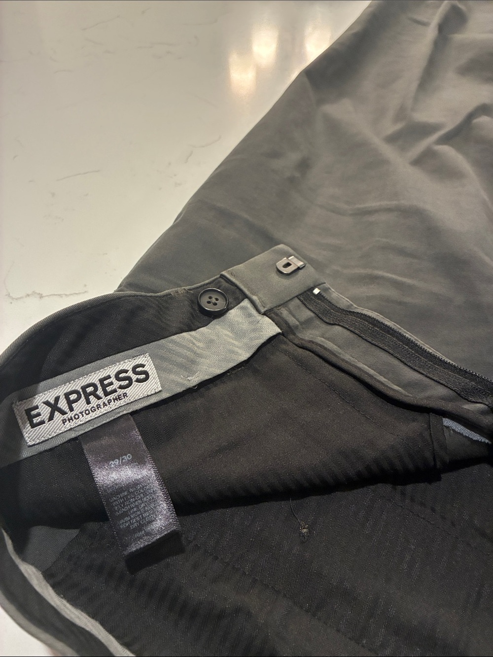 Express Men's Gray Chinos - Slim Look